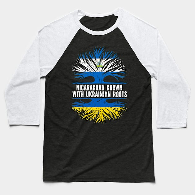 Nicaraguan Grown with Ukrainian Roots Flag Baseball T-Shirt by silvercoin